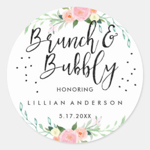 Autocollant de douche de mariée Floral Brunch et B