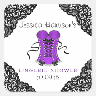 Autocollant de douche en dentelle violette et en d