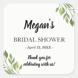 Autocollant de douche nuptiale verte faveur merc