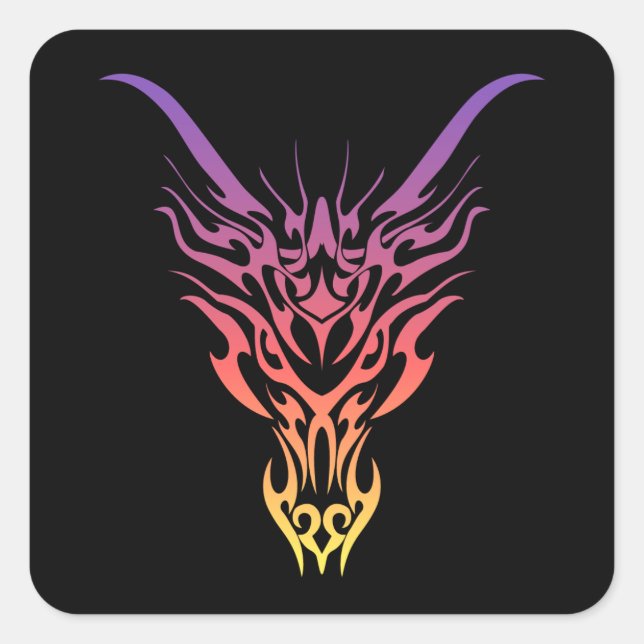 Autocollant de dragon tribal (Devant)
