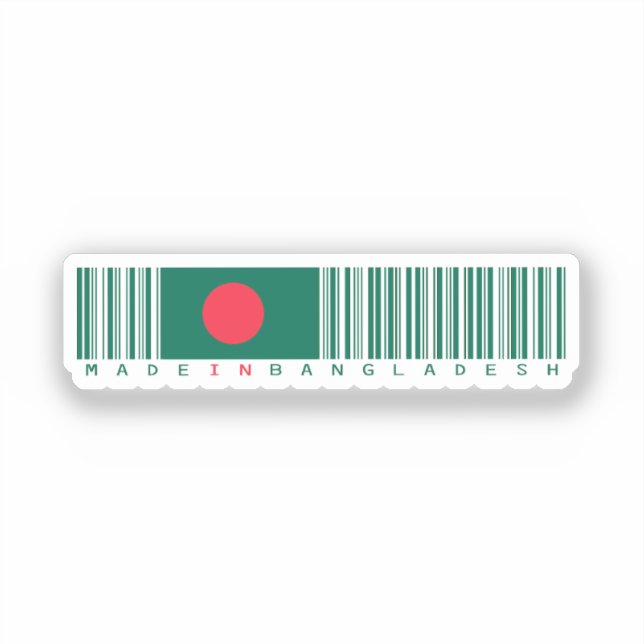 Autocollant de drapeau de code-barres fabriqué au  (Recto)