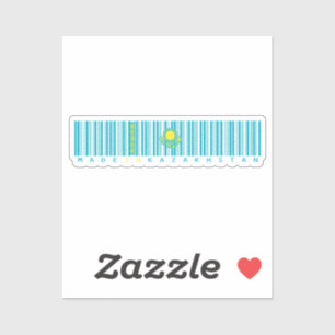 Autocollant de drapeau de code-barres Made in Kaza