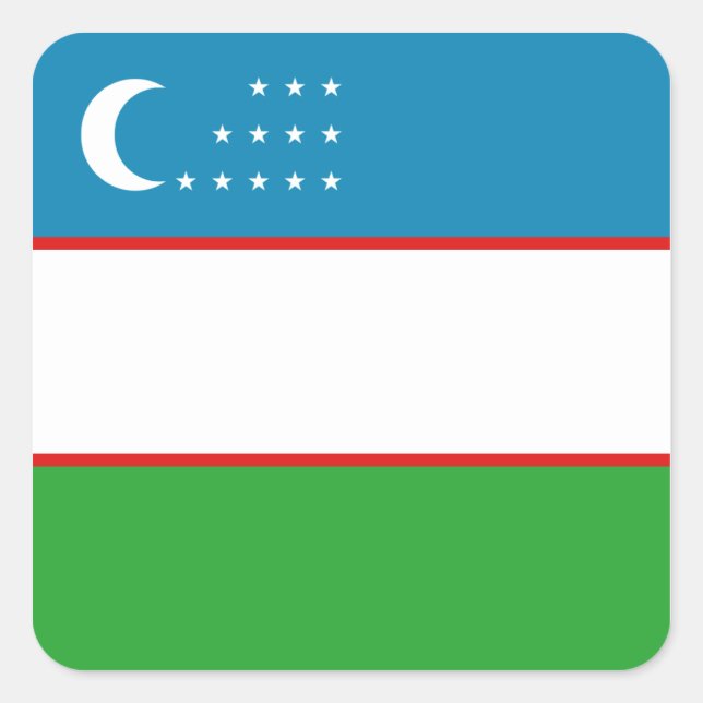 Autocollant de drapeau de l'Ouzbékistan (Devant)