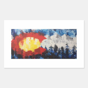 Autocollant de drapeau de montagne du Colorado