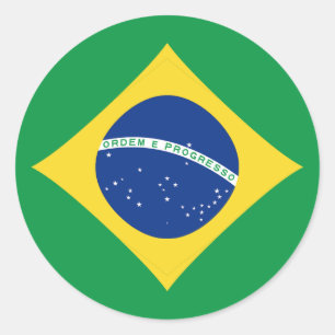 Autocollant de drapeau du Brésil Fisheye