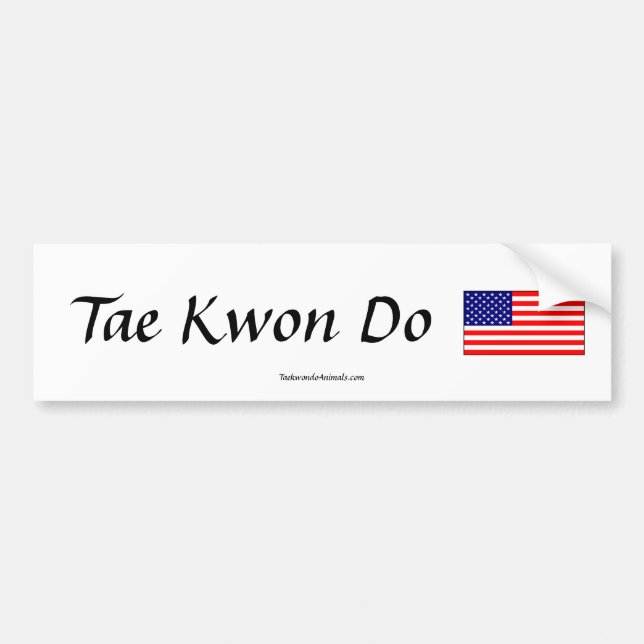 Autocollant de drapeau du Taekwondo (Devant)
