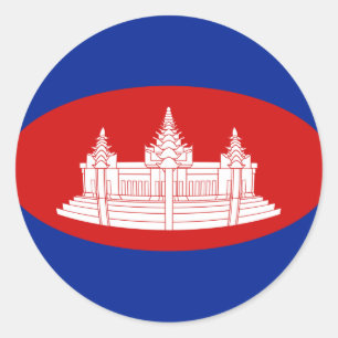 Autocollant de drapeau fisheye cambodgien