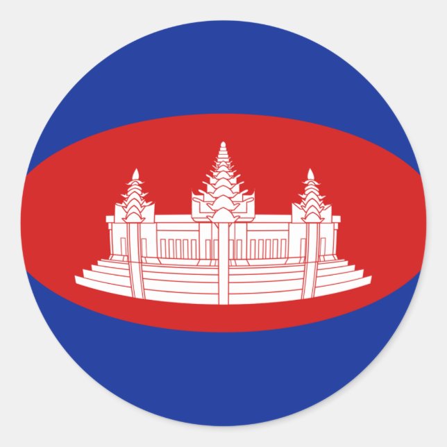 Autocollant de drapeau fisheye cambodgien (Devant)