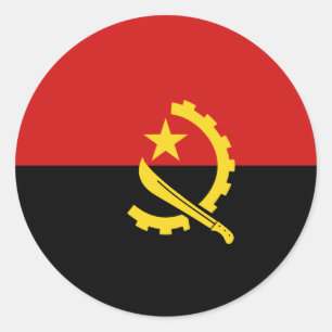 Autocollant de drapeau Fisheye d'Angola