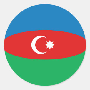 Autocollant de drapeau fisheye d'Azerbaïdjan