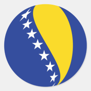 Autocollant de drapeau fisheye de Bosnie-Herzégovi