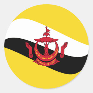 Autocollant de drapeau fisheye de Brunei