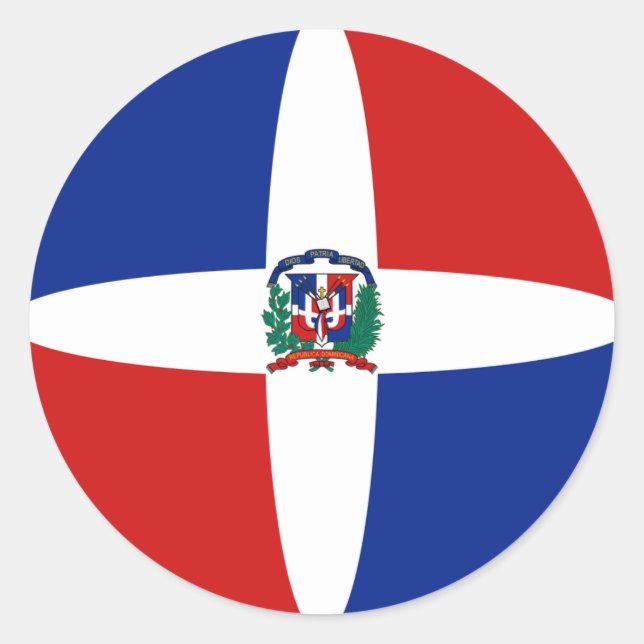 Autocollant de drapeau fisheye de la République do (Devant)