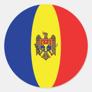 Autocollant de drapeau fisheye de Moldavie
