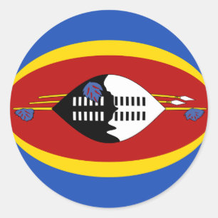 Autocollant de drapeau fisheye d'Eswatini