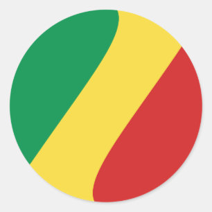 Autocollant de drapeau fisheye du Congo-Brazzavill