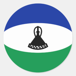 Autocollant de drapeau fisheye du Lesotho
