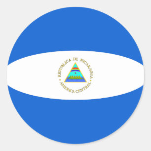 Autocollant de drapeau fisheye du Nicaragua