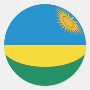 Autocollant de drapeau fisheye du Rwanda