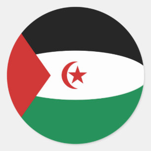 Autocollant de drapeau Fisheye du Sahara occidenta