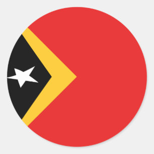 Autocollant de drapeau fisheye du Timor oriental