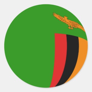 Autocollant de drapeau fisheye zambien