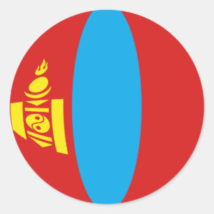Autocollant de drapeau Mongolie Fisheye