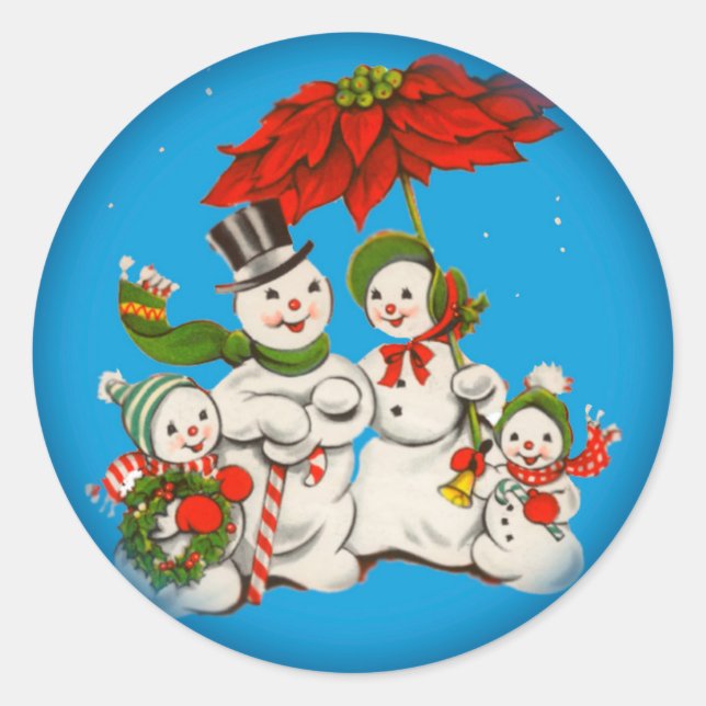 Autocollant de famille Vintage Christmas Snowman (Devant)