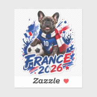 Autocollant de fan de football français bouledogue