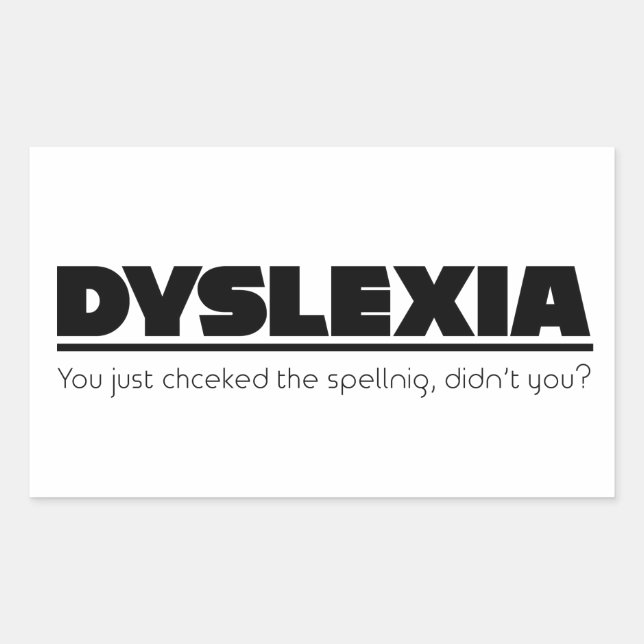Autocollant de faute d'orthographe de dyslexie (Devant)