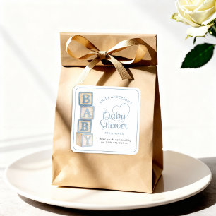 Autocollant de faveur de Baby Shower Blocs Bébé Bl
