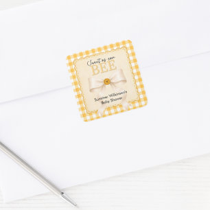 Autocollant de faveur de Baby Shower Cute Bee Ging