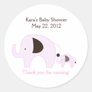 Autocollant de faveur de baby shower de rose
