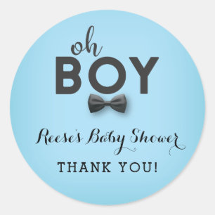 Autocollant de faveur de baby shower d'homme de