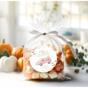 Autocollant de faveur de Baby Shower Fille camionn