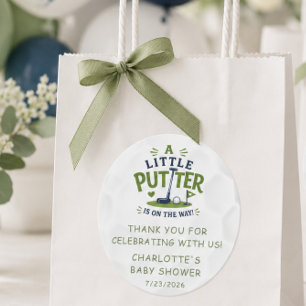 Autocollant de faveur de Baby Shower Little Putter