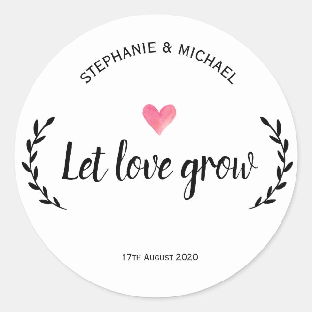 Autocollant de faveur de croissance de l'amour (Devant)