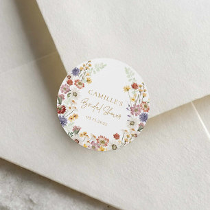 Autocollant de faveur de douche de mariage à fleur