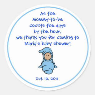Autocollant de faveur de fête de Baby Shower Cutie