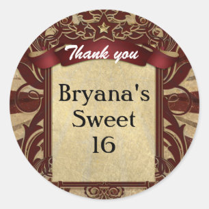 Autocollant de faveur de fête de cirque rouge de c