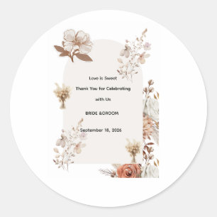 Autocollant de faveur de mariage rustique
