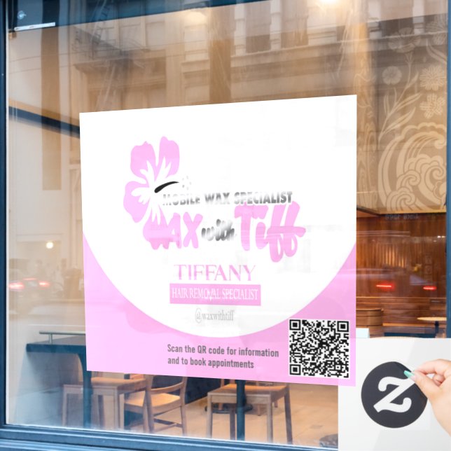 Autocollant de fenêtre clair en cire avec Tiff (Fenêtre de café)