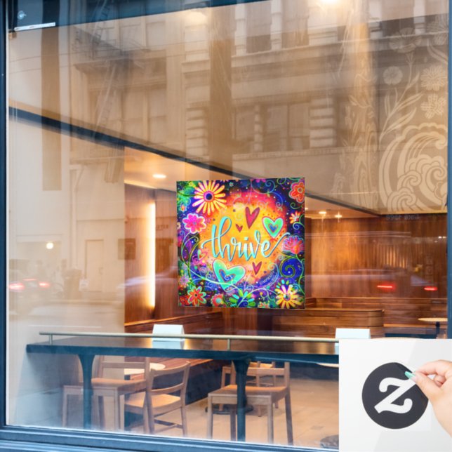 Autocollant de fenêtre «Inspirivité» Thrive (Fenêtre de café)