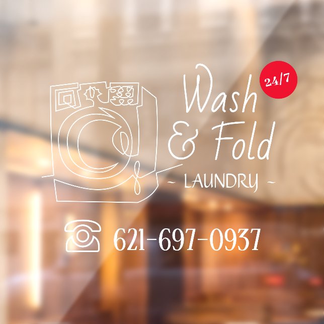 Autocollant de fenêtre pour service de blanchisser (Feuille 2)