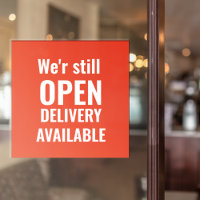 Autocollant de fenêtre rouge Minimal We're Still O