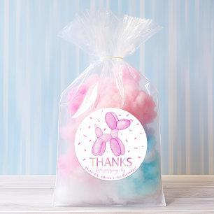 Autocollant de fête animale rose