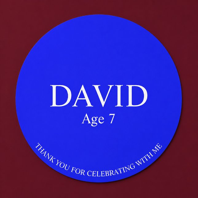 Autocollant de fête d'anniversaire bleu (Créateur téléchargé)