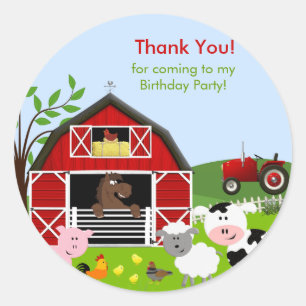 Autocollant de fête d'anniversaire d'animaux de