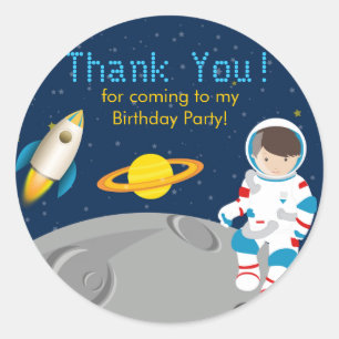 Autocollant de fête d'anniversaire de l'astronaute