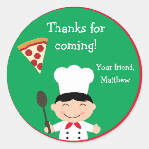 Autocollant de fête d'anniversaire de pizza